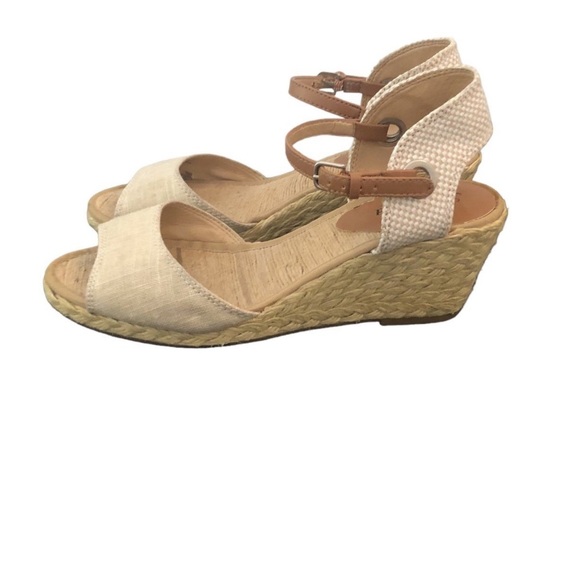 Lucky Brand Kyndra Bohemian Wedge Sandals in Tan w/metallic accents Size 9M/40 - Picture 3 of 16